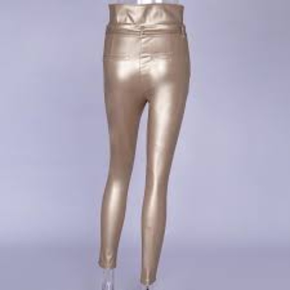 High Waist Pencil Pant Women Faux Leather - Picture 3 of 3